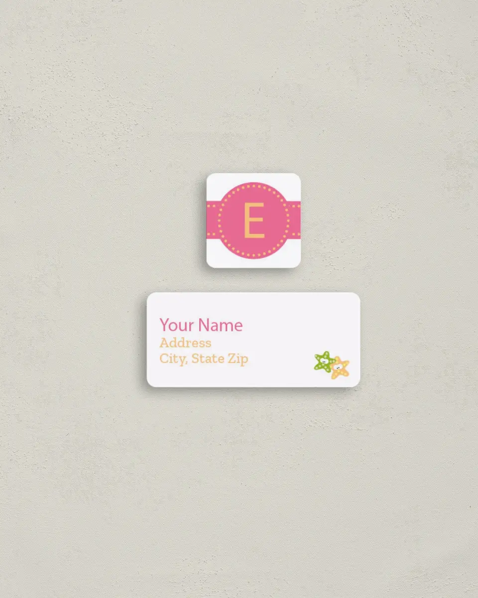 This is a 2¼" x 1" Labels; 1" x 1" Seals Return Address Label called Under the Sea - Girl printed in full color