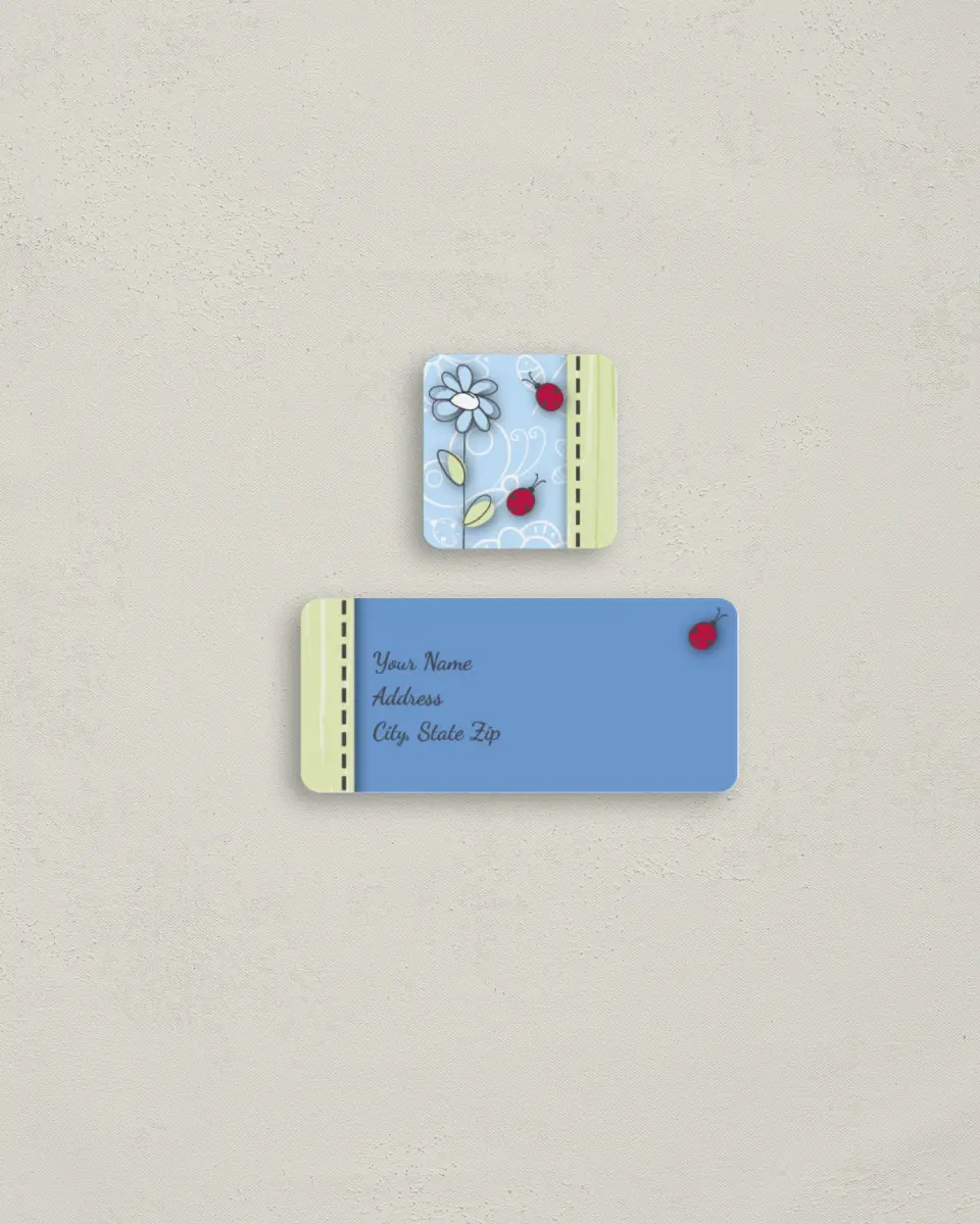 This is a 2¼" x 1" Labels; 1" x 1" Seals Return Address Label called Sweet Stripes - Boy printed in full color