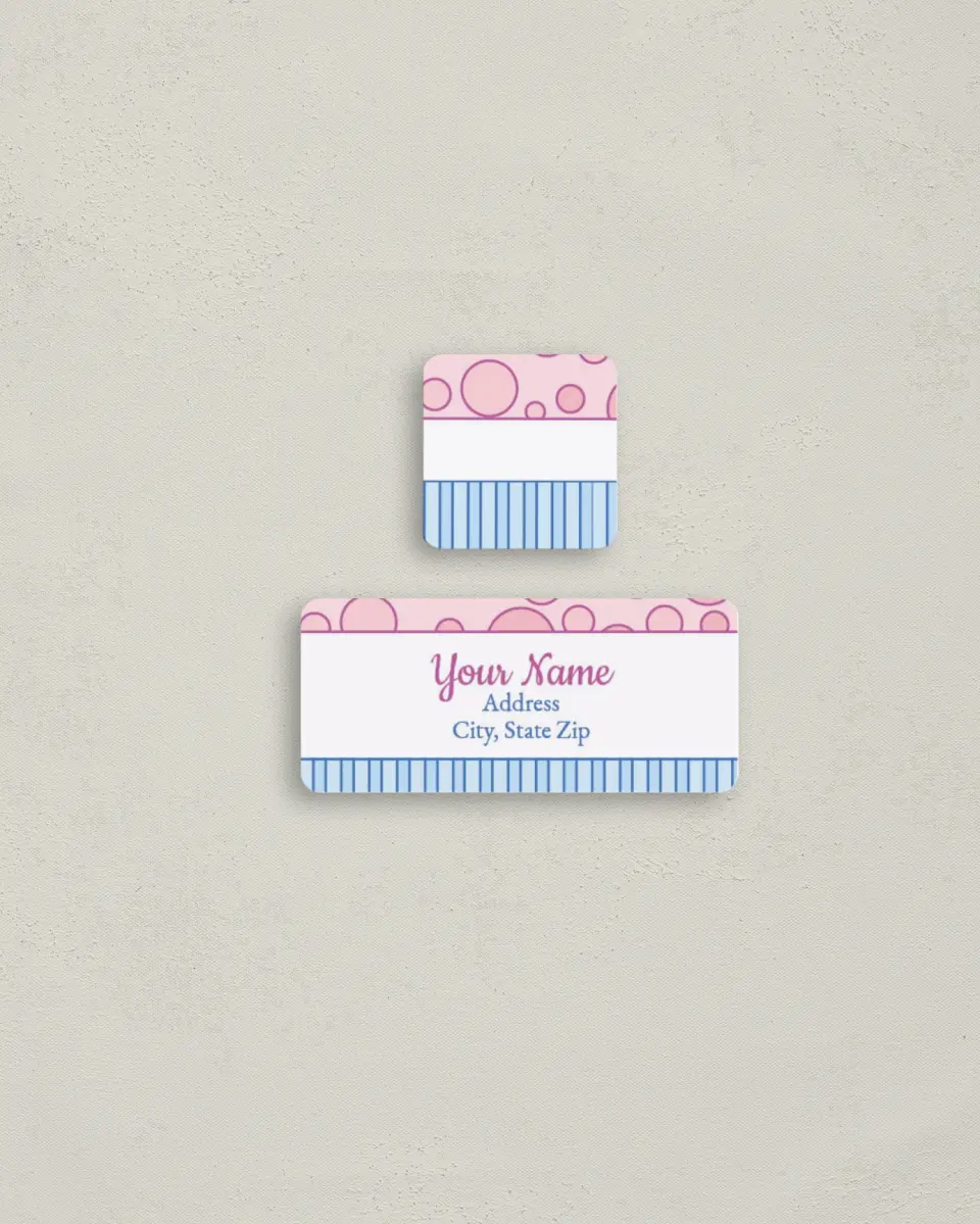 This is a 2¼" x 1" Labels; 1" x 1" Seals Return Address Label called Double Blessing - Fraternal Twins printed in full color