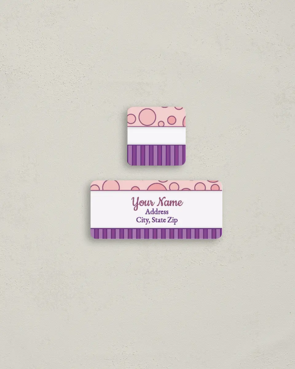 This is a 2¼" x 1" Labels; 1" x 1" Seals Return Address Label called Double Blessing - Girl Twins printed in full color
