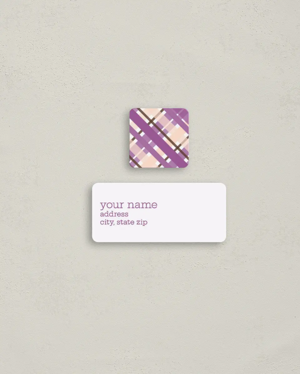 This is a 2¼" x 1" Labels; 1" x 1" Seals Return Address Label called Hello, World printed in full color