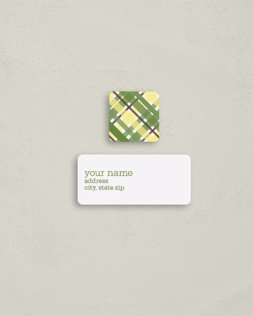 This is a 2¼" x 1" Labels; 1" x 1" Seals Return Address Label called Hello, World printed in full color