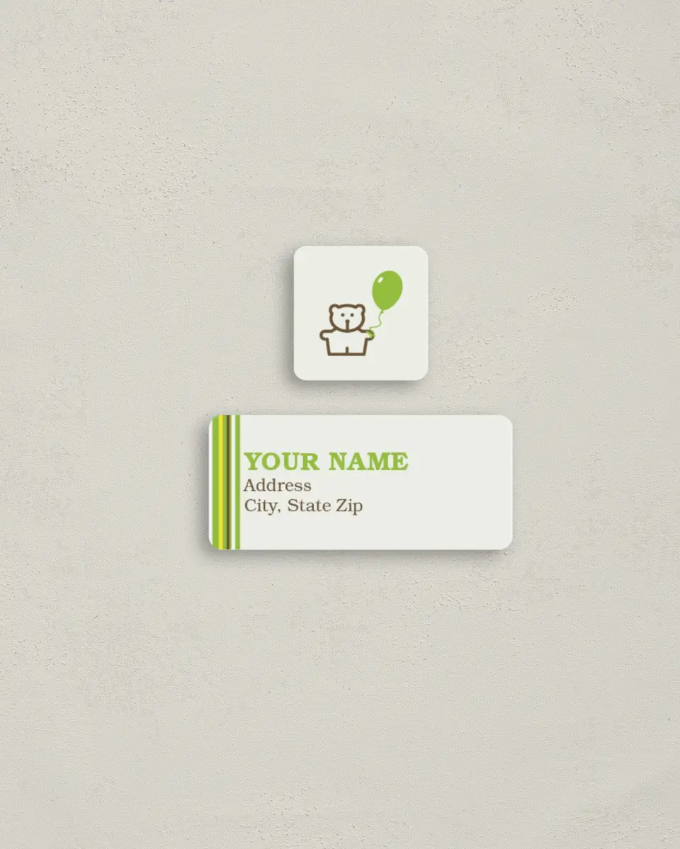 This is a 2¼" x 1" Labels; 1" x 1" Seals Return Address Label called Three Little Bears printed in full color