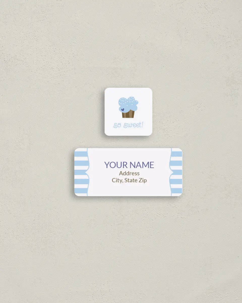This is a 2¼" x 1" Labels; 1" x 1" Seals Return Address Label called So Sweet printed in full color