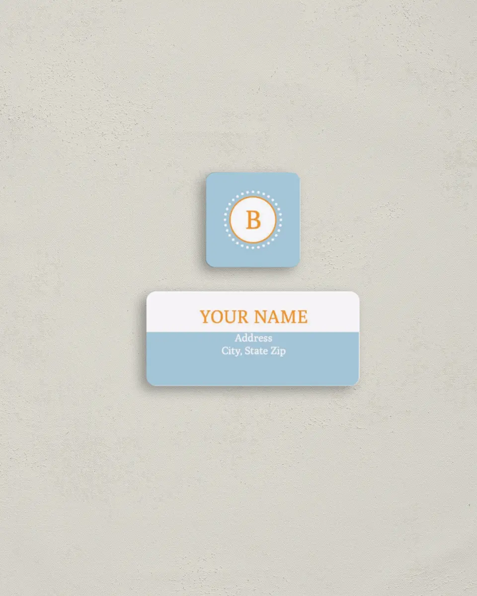 This is a 2¼" x 1" Labels; 1" x 1" Seals Return Address Label called Bundle of Joy printed in full color