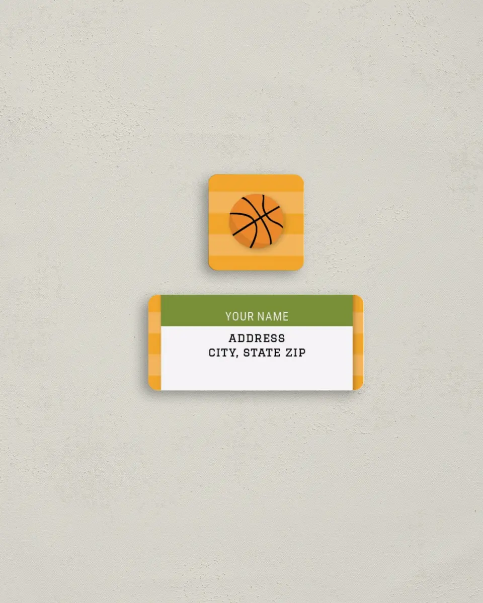 This is a 2¼" x 1" Labels; 1" x 1" Seals Return Address Label called Baby Rookie printed in full color