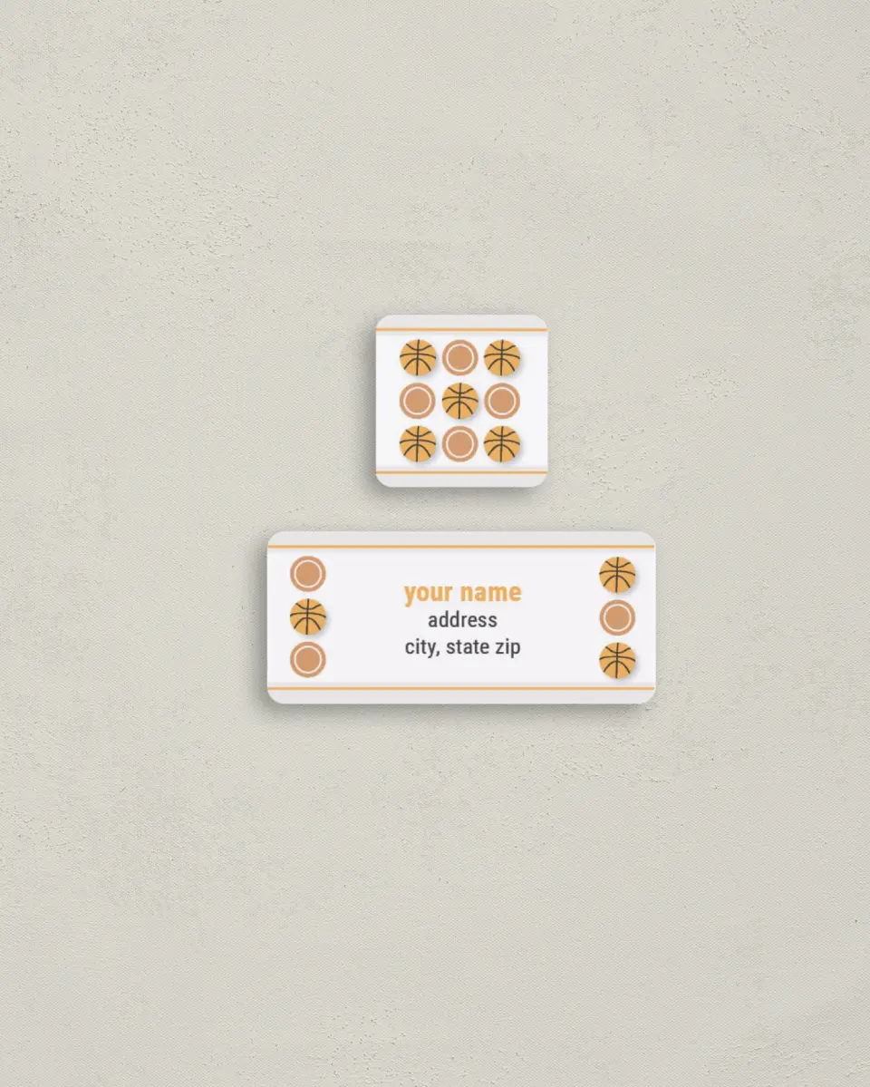 This is a 2¼" x 1" Labels; 1" x 1" Seals Return Address Label called Little All Star printed in full color