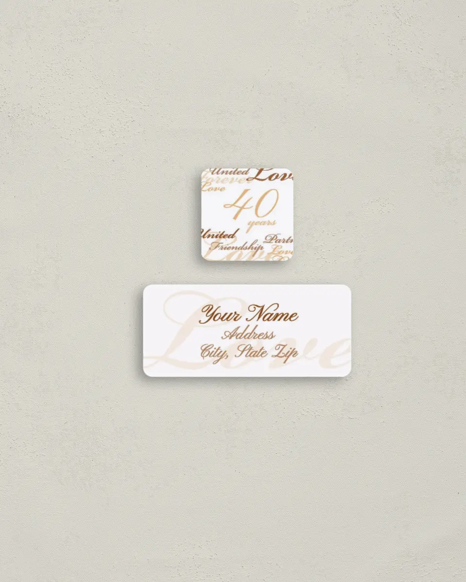This is a 2¼" x 1" Labels; 1" x 1" Seals Return Address Label called Partners for Life printed in full color