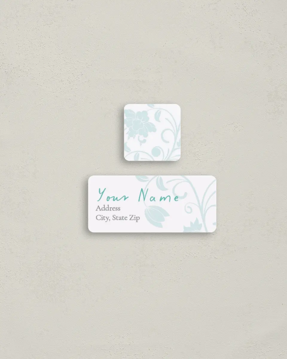 This is a 2¼" x 1" Labels; 1" x 1" Seals Return Address Label called Celebrating Love printed in full color
