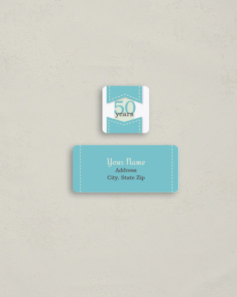 This is a 2¼" x 1" Labels; 1" x 1" Seals Return Address Label called Celebrating Marriage printed in full color