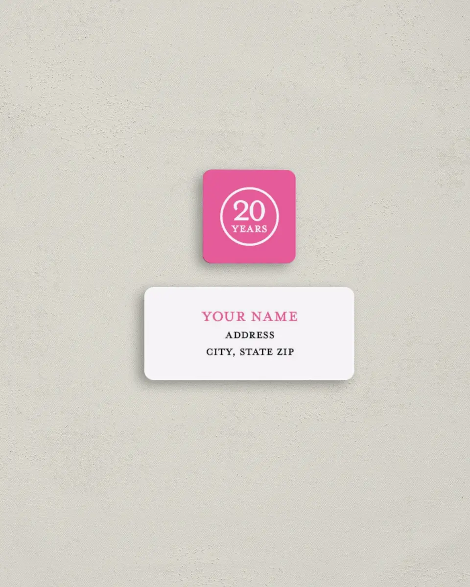 This is a 2¼" x 1" Labels; 1" x 1" Seals Return Address Label called Platinum Love printed in full color