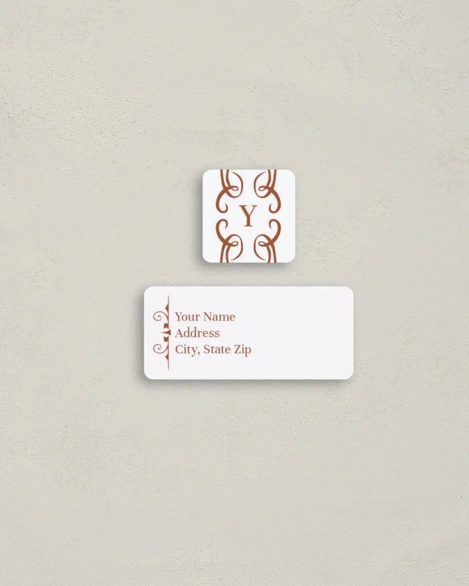 This is a 2¼" x 1" Labels; 1" x 1" Seals Return Address Label called Garnished Photo Detail printed in full color