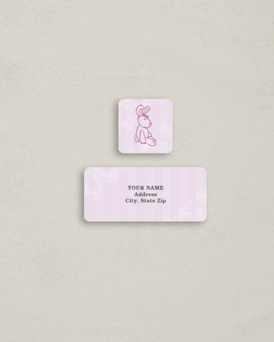 This is a 2¼" x 1" Labels; 1" x 1" Seals Return Address Label called Darling Tea Party printed in full color