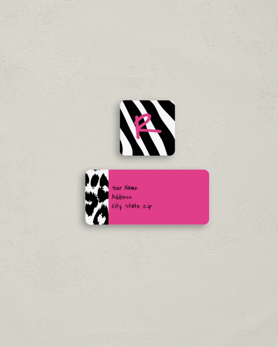 This is a 2¼" x 1" Labels; 1" x 1" Seals Return Address Label called Wild printed in full color