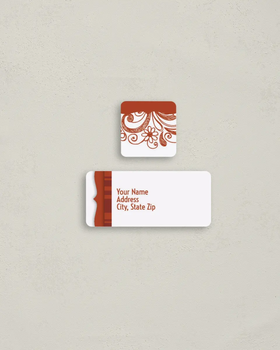 This is a 2¼" x 1" Labels; 1" x 1" Seals Return Address Label called Merry Everything printed in full color