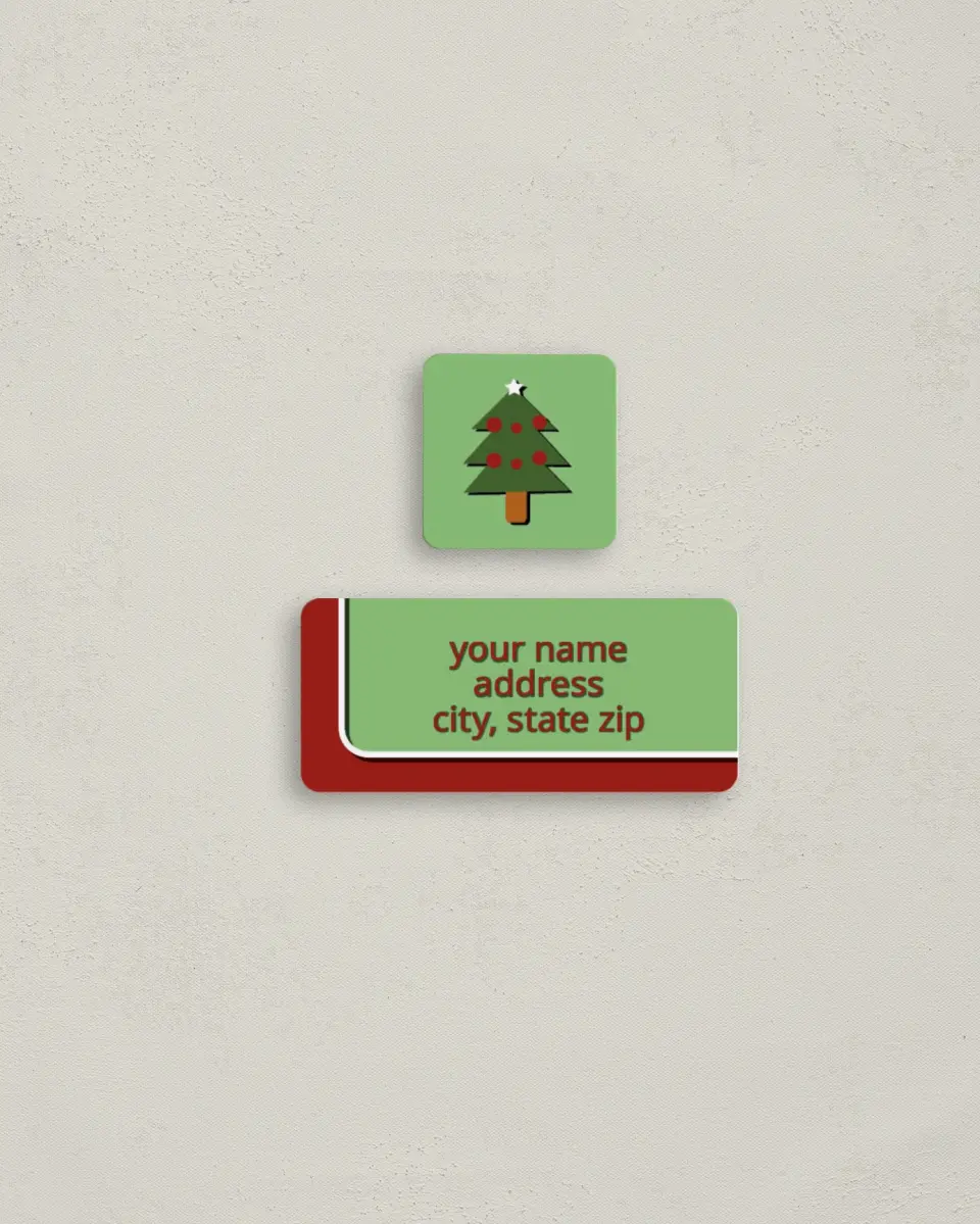 This is a 2¼" x 1" Labels; 1" x 1" Seals Return Address Label called Vintage Christmas printed in full color