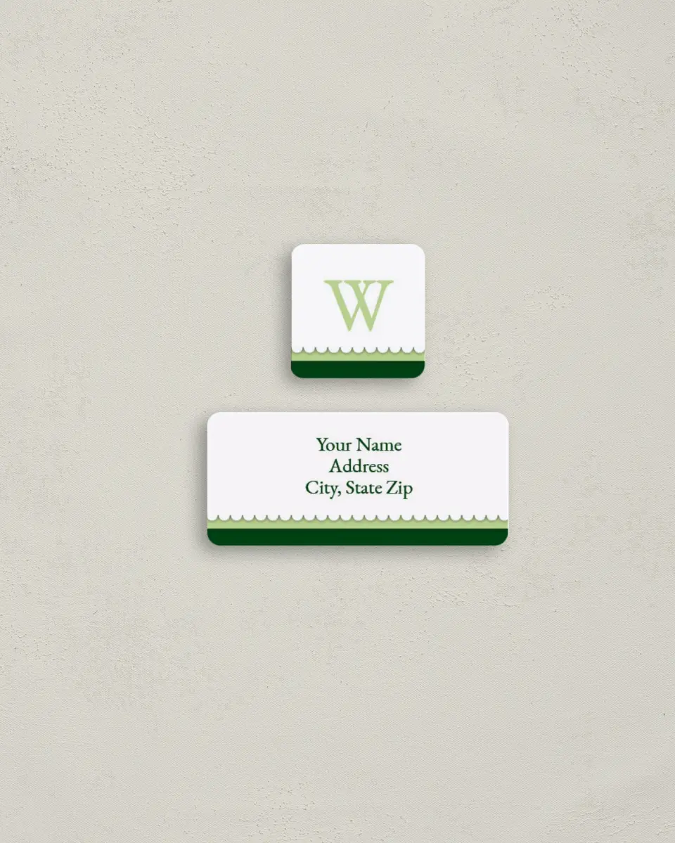 This is a 2¼" x 1" Labels; 1" x 1" Seals Return Address Label called Holiday Ribbon printed in full color