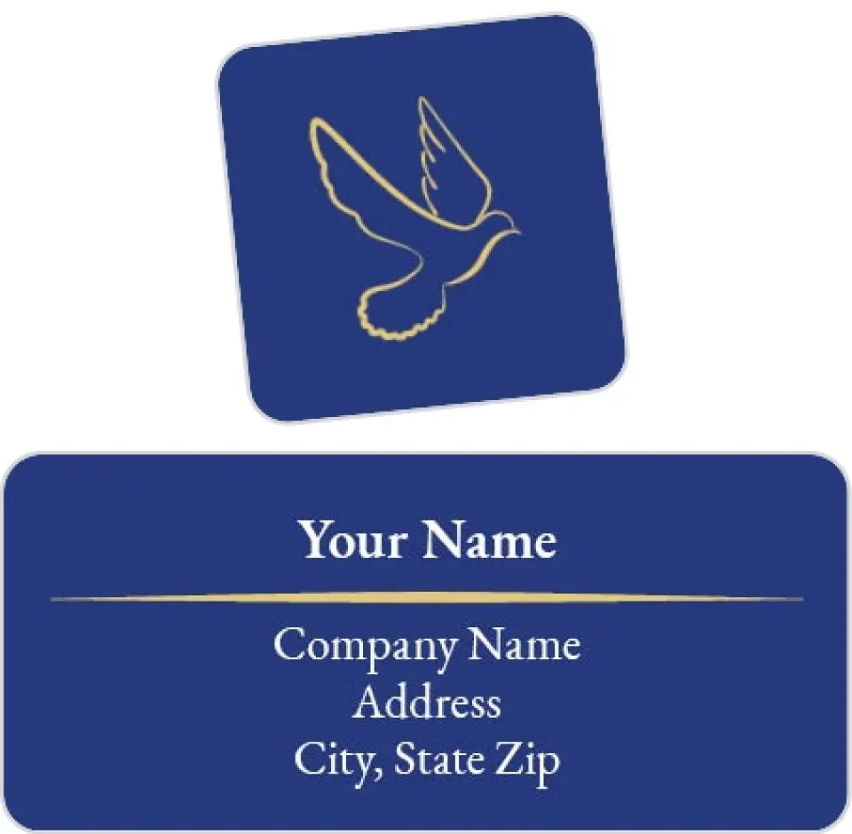 This is a 2¼" x 1" Labels; 1" x 1" Seals Return Address Label called Peace and Goodwill printed in full color