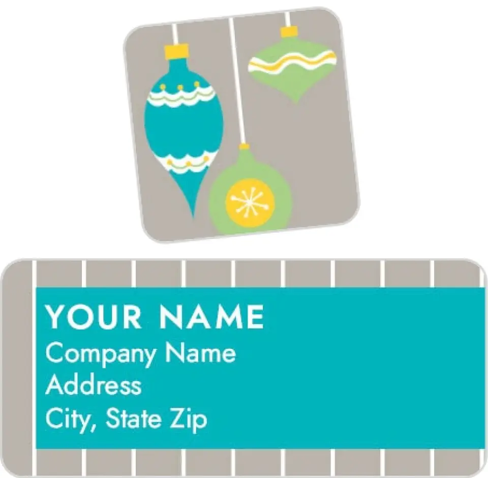 This is a 2¼" x 1" Labels; 1" x 1" Seals Return Address Label called Days be Bright printed in full color