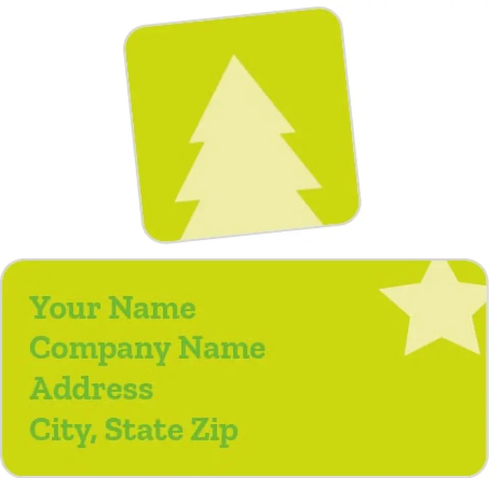 This is a 2¼" x 1" Labels; 1" x 1" Seals Return Address Label called Festive Wishes printed in full color