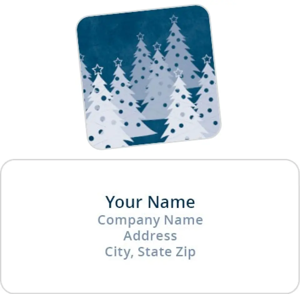 This is a 2¼" x 1" Labels; 1" x 1" Seals Return Address Label called Holiday Trees printed in full color
