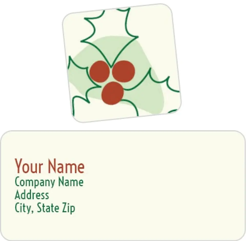 This is a 2¼" x 1" Labels; 1" x 1" Seals Return Address Label called Joy and Peace printed in full color
