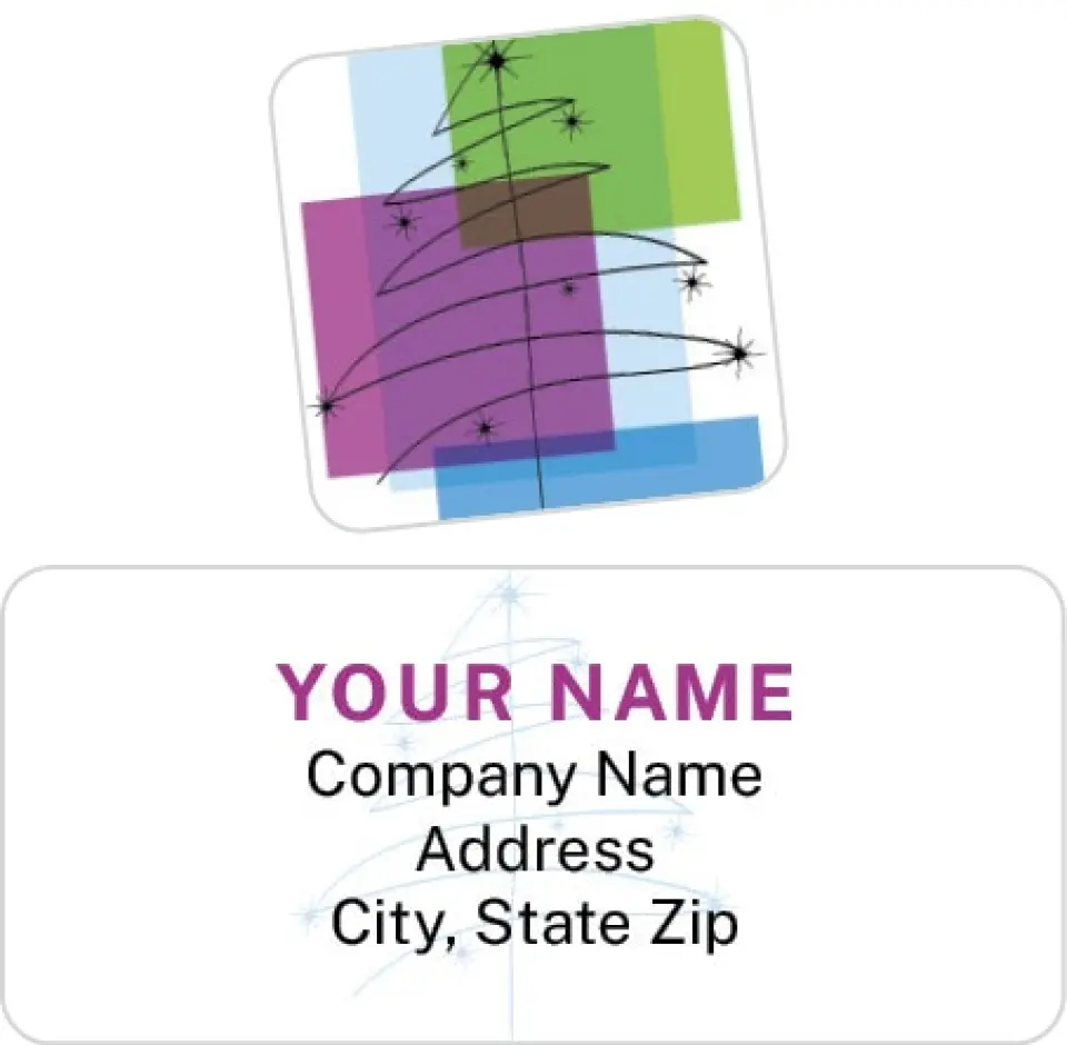 This is a 2¼" x 1" Labels; 1" x 1" Seals Return Address Label called Joyous Holiday printed in full color