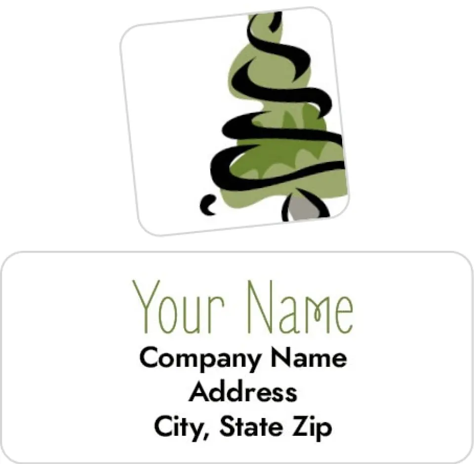 This is a 2¼" x 1" Labels; 1" x 1" Seals Return Address Label called Greeting from Us printed in full color