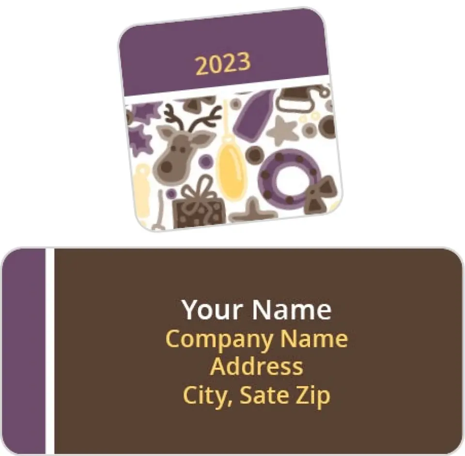 This is a 2¼" x 1" Labels; 1" x 1" Seals Return Address Label called Holiday Pattern printed in full color