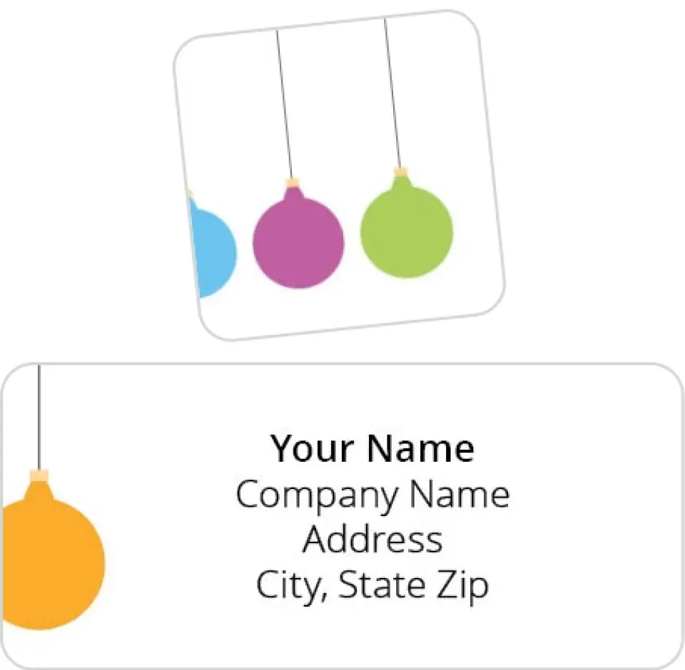 This is a 2¼" x 1" Labels; 1" x 1" Seals Return Address Label called Warmest Wishes printed in full color