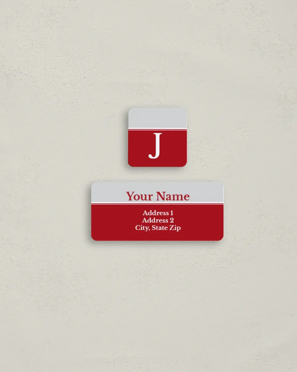 This is a 2¼" x 1" Labels; 1" x 1" Seals Return Address Label called Holiday Blocks printed in full color
