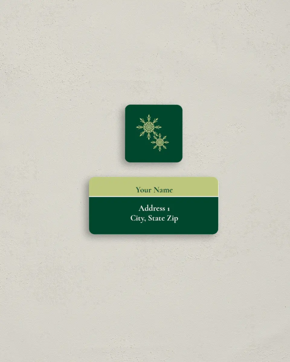 This is a 2¼" x 1" Labels; 1" x 1" Seals Return Address Label called Holiday Love printed in full color