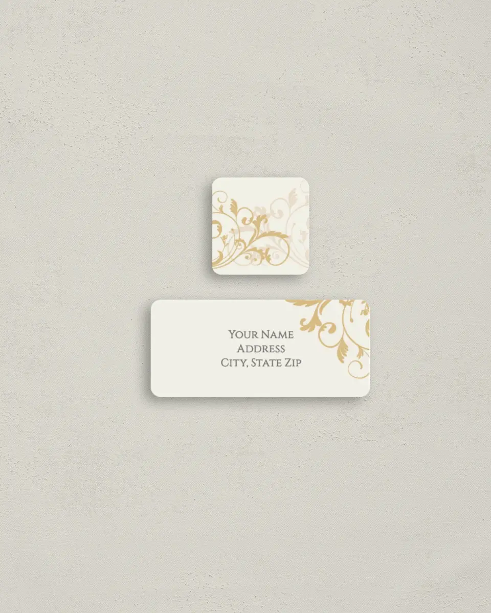 This is a 2¼" x 1" Labels; 1" x 1" Seals Return Address Label called Classic Allure printed in full color