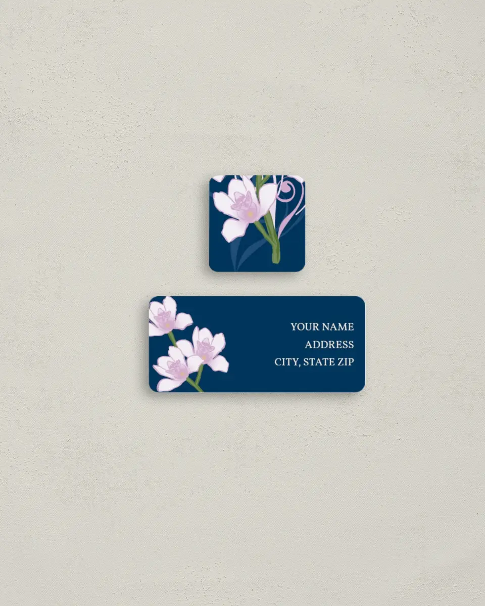 This is a 2¼" x 1" Labels; 1" x 1" Seals Return Address Label called Waking Beauty printed in full color
