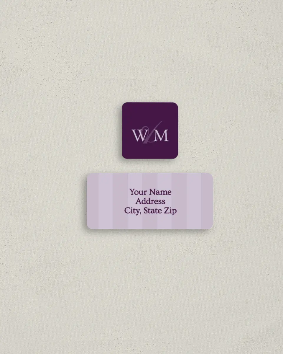 This is a 2¼" x 1" Labels; 1" x 1" Seals Return Address Label called Lovely Lavender printed in full color