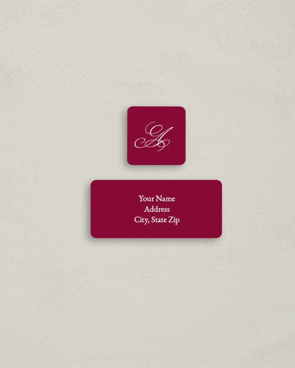 This is a 2¼" x 1" Labels; 1" x 1" Seals Return Address Label called Forever Yours printed in full color