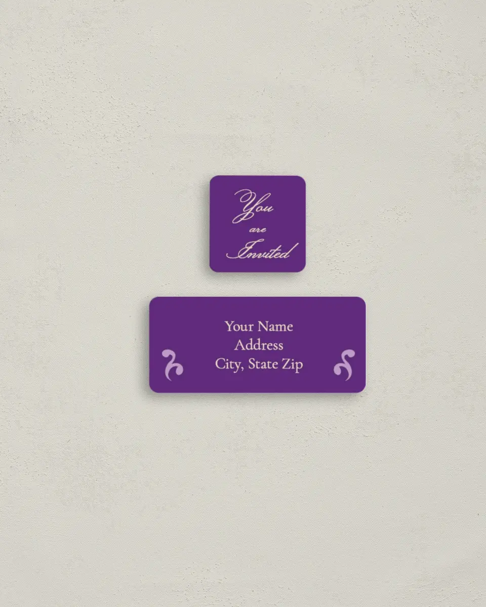 This is a 2¼" x 1" Labels; 1" x 1" Seals Return Address Label called Simple Tradition printed in full color