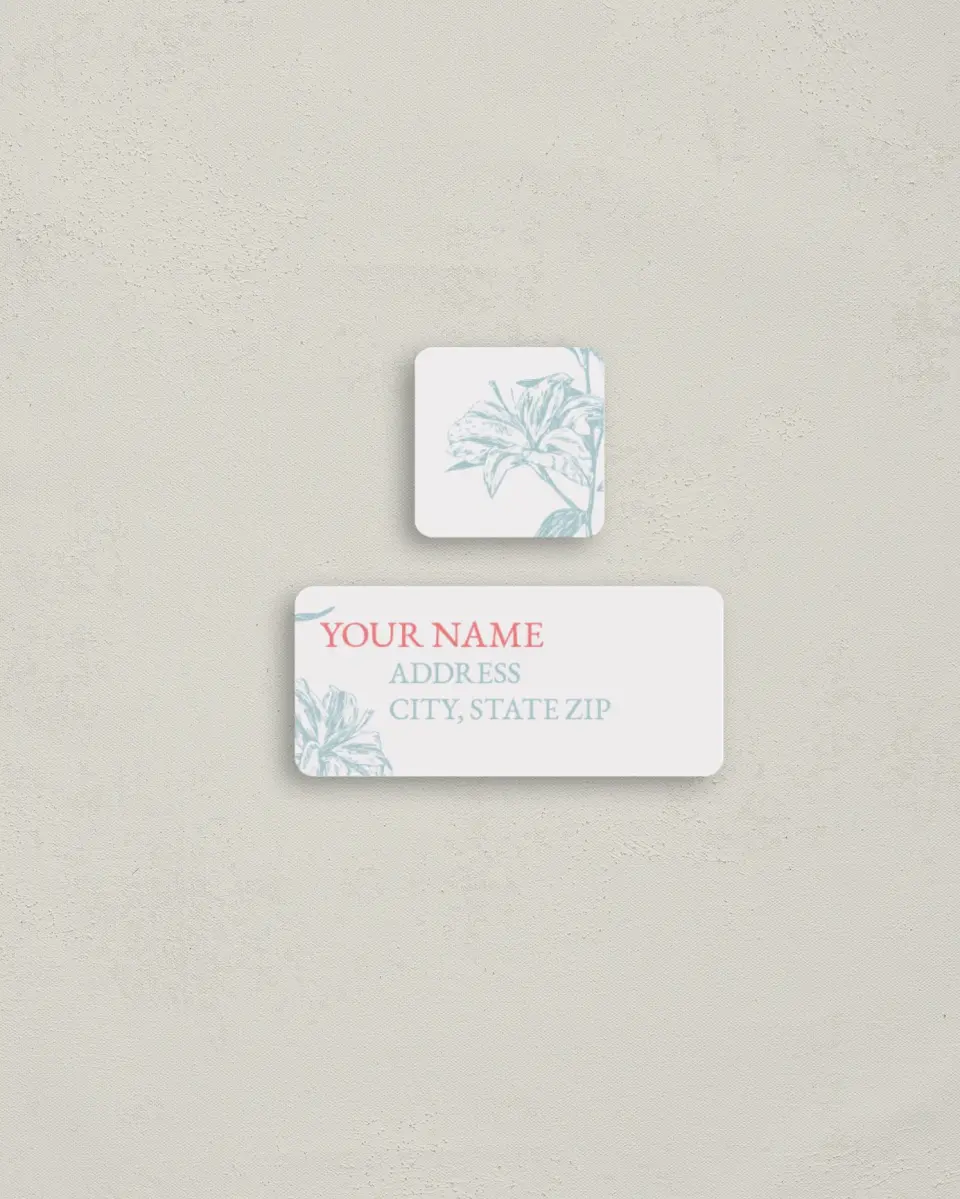 This is a 2¼" x 1" Labels; 1" x 1" Seals Return Address Label called Honey Blossoms printed in full color