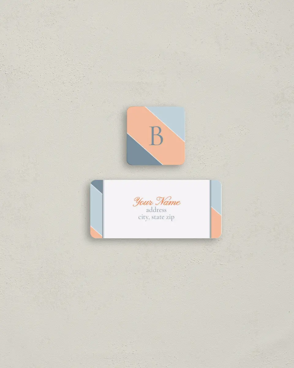 This is a 2¼" x 1" Labels; 1" x 1" Seals Return Address Label called Sassy Stripes printed in full color