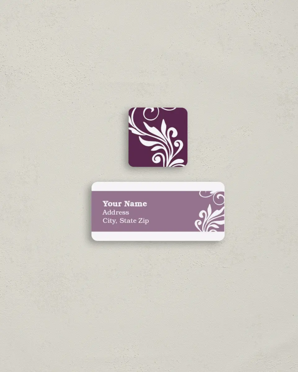 This is a 2¼" x 1" Labels; 1" x 1" Seals Return Address Label called Alluring Affection printed in full color