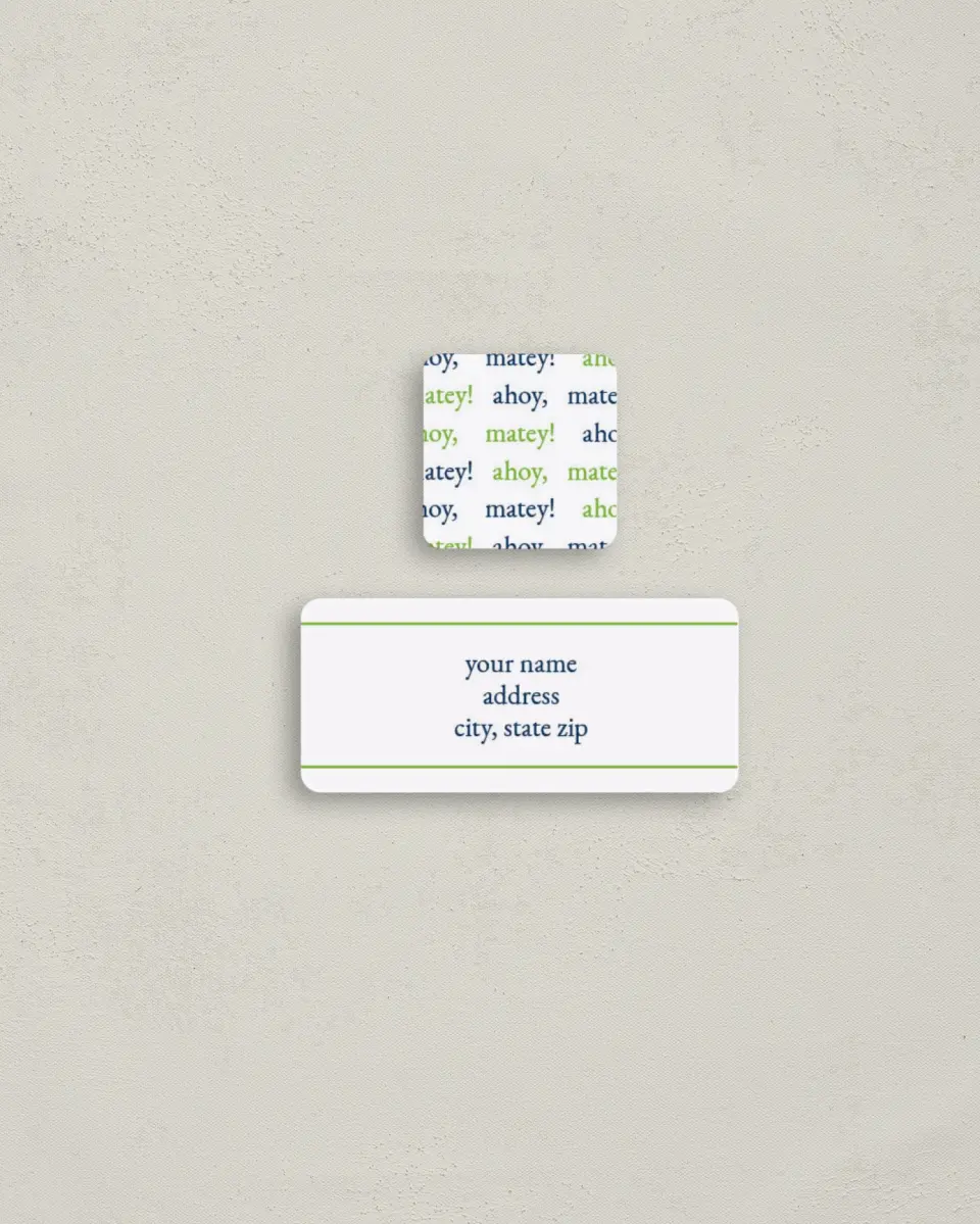 This is a 2¼" x 1" Labels; 1" x 1" Seals Return Address Label called Harmony Cruise printed in full color