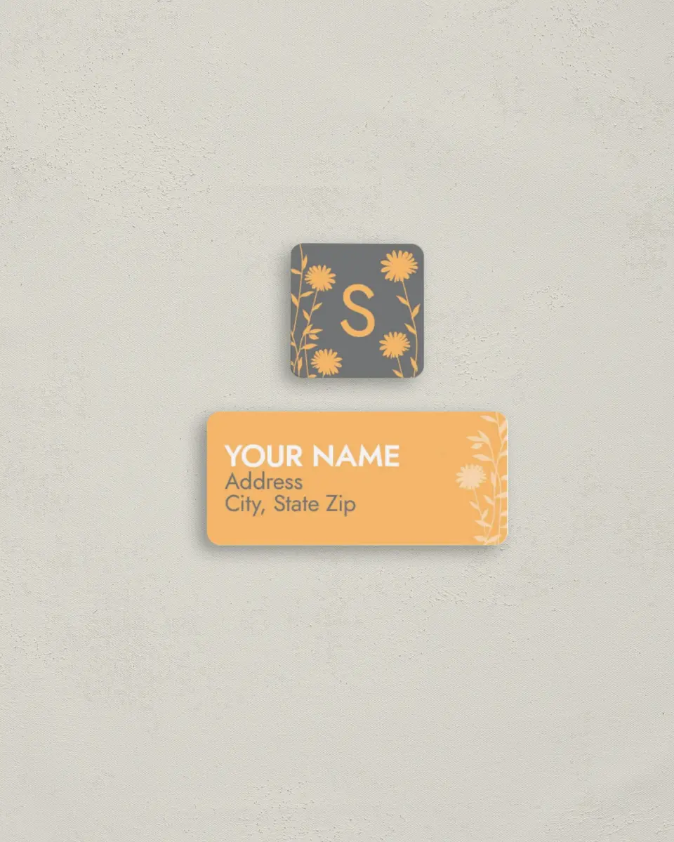 This is a 2¼" x 1" Labels; 1" x 1" Seals Return Address Label called Field of Love printed in full color
