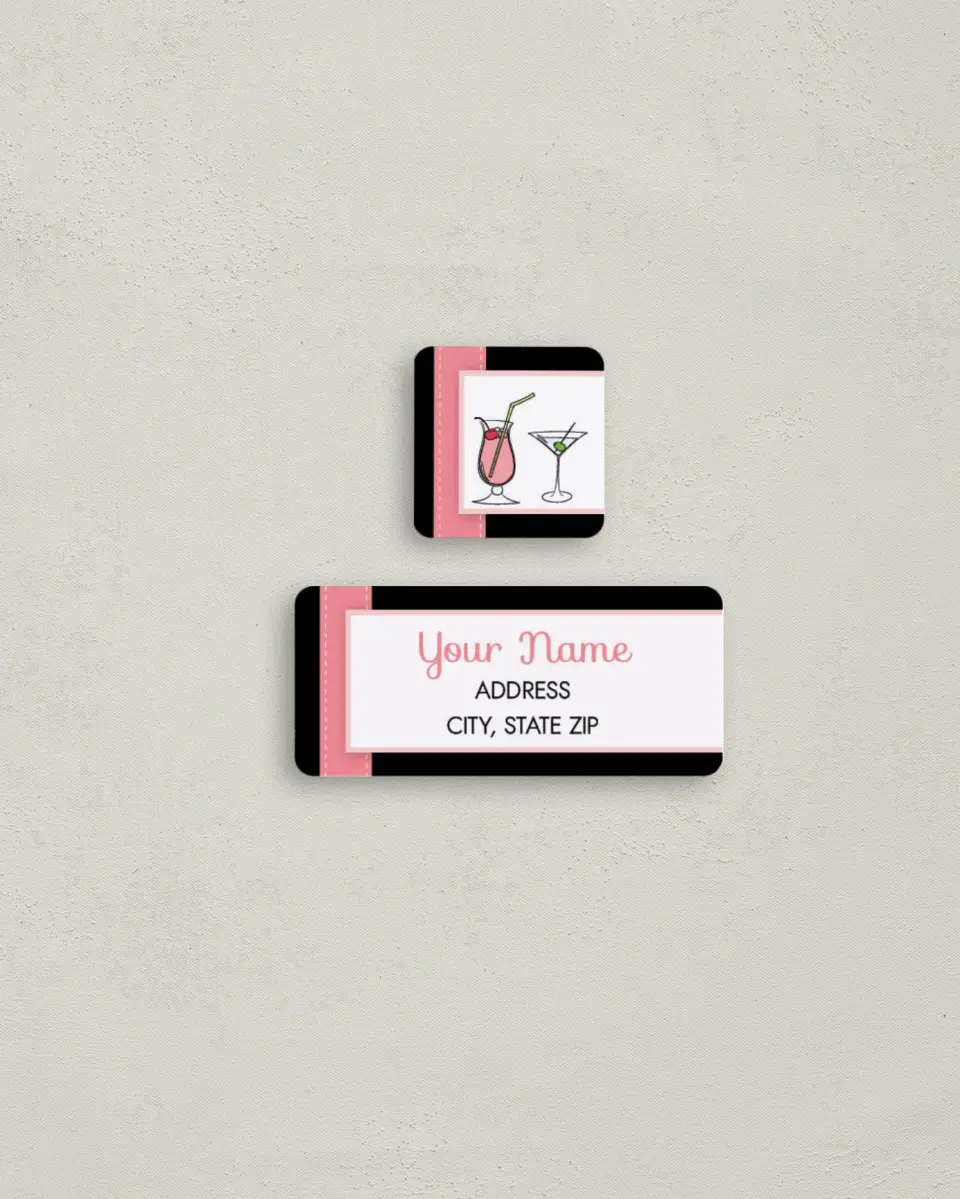 This is a 2¼" x 1" Labels; 1" x 1" Seals Return Address Label called Girls Night Out printed in full color