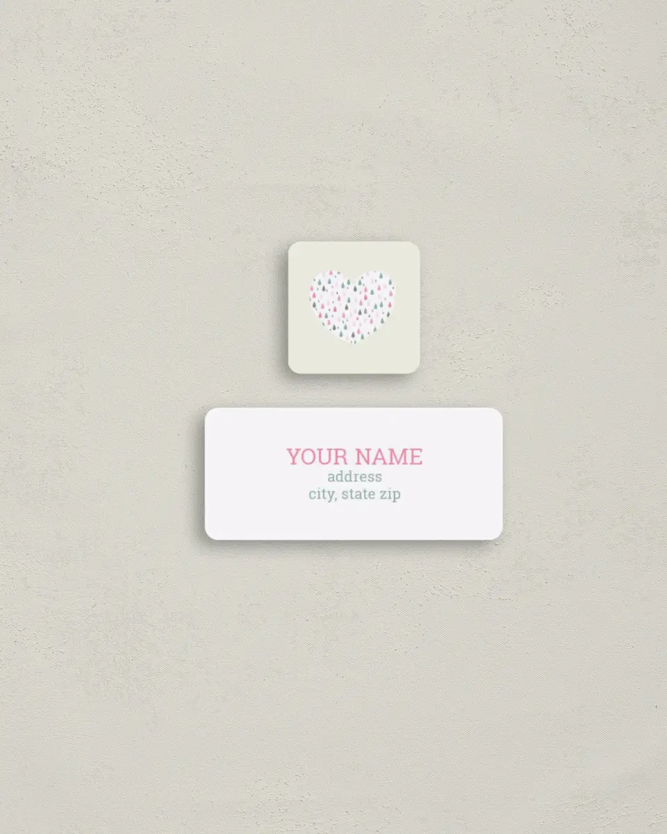 This is a 2¼" x 1" Labels; 1" x 1" Seals Return Address Label called Sprinkles of Love printed in full color
