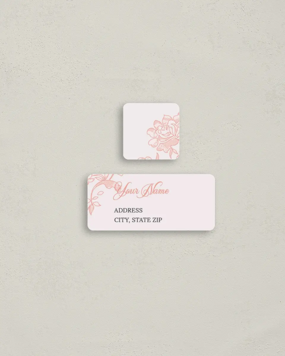 This is a 2¼" x 1" Labels; 1" x 1" Seals Return Address Label called Vintage Applique printed in full color