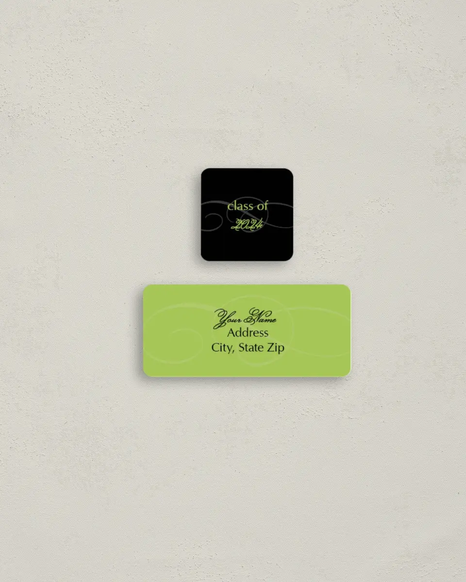 This is a 2¼" x 1" Labels; 1" x 1" Seals Return Address Label called Contemporary Collage printed in full color