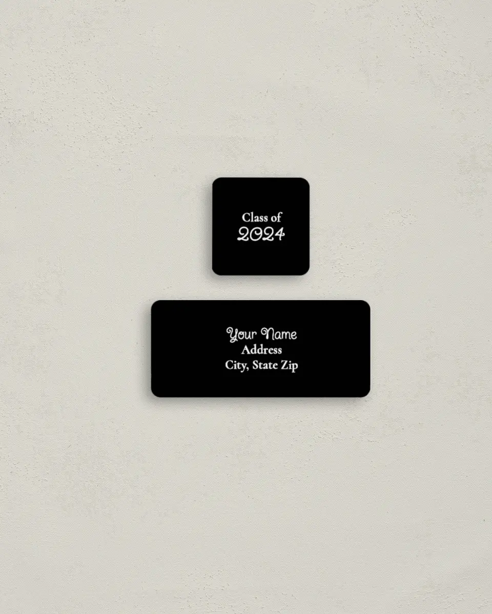 This is a 2¼" x 1" Labels; 1" x 1" Seals Return Address Label called Senior Reflections printed in full color