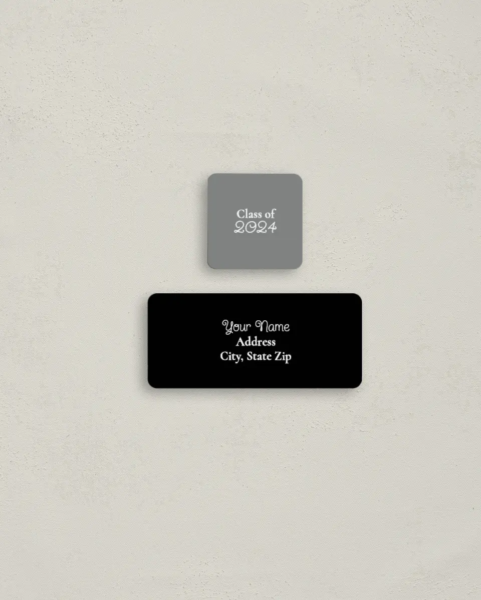 This is a 2¼" x 1" Labels; 1" x 1" Seals Return Address Label called Senior Pictures printed in full color