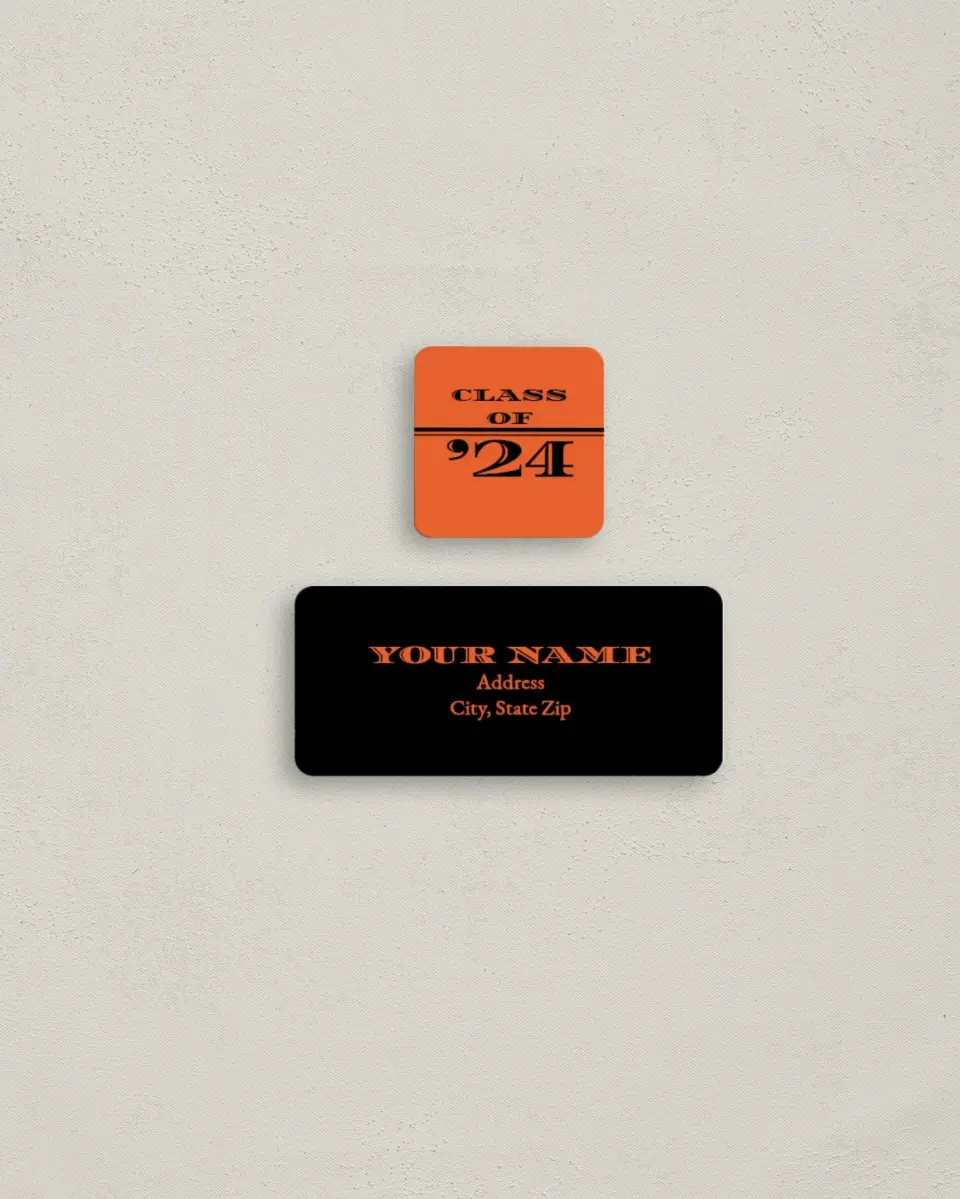 This is a 2¼" x 1" Labels; 1" x 1" Seals Return Address Label called Stripes of Distinction printed in full color