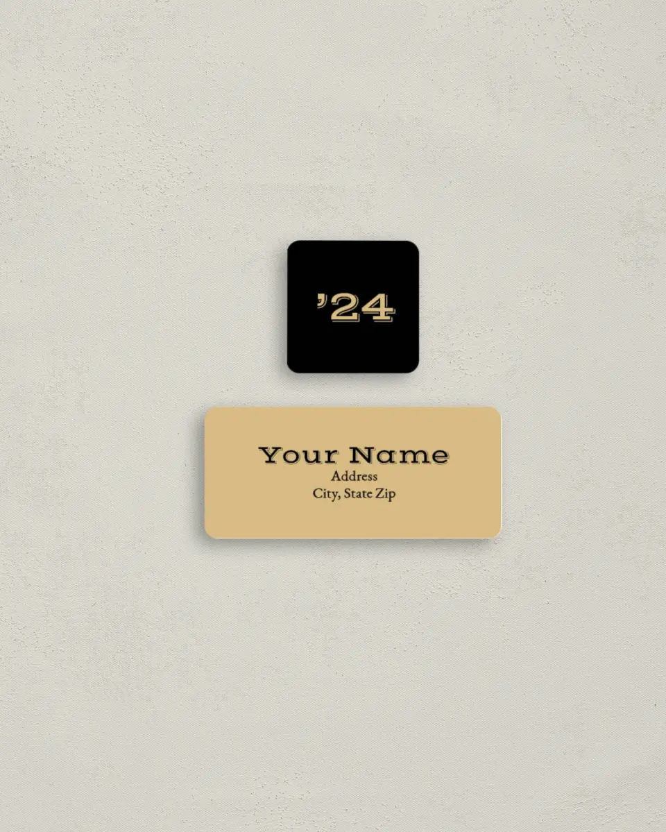 This is a 2¼" x 1" Labels; 1" x 1" Seals Return Address Label called Class Medallion printed in full color